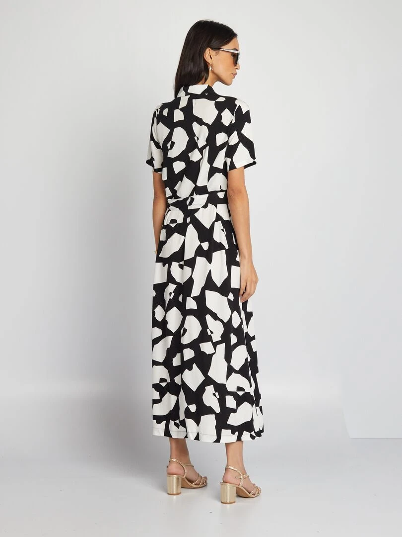 Robe chemise en popeline   Noir