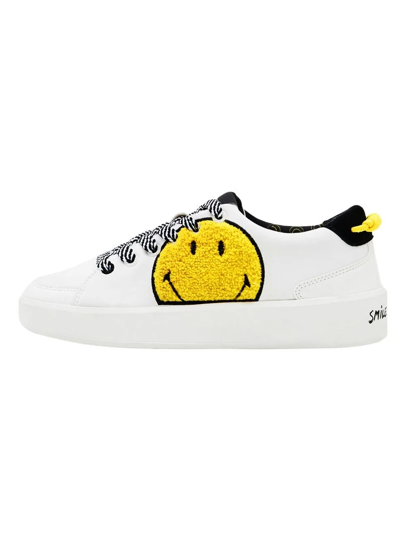 Basket à Lacets Desigual Fancy Smiley Blanc