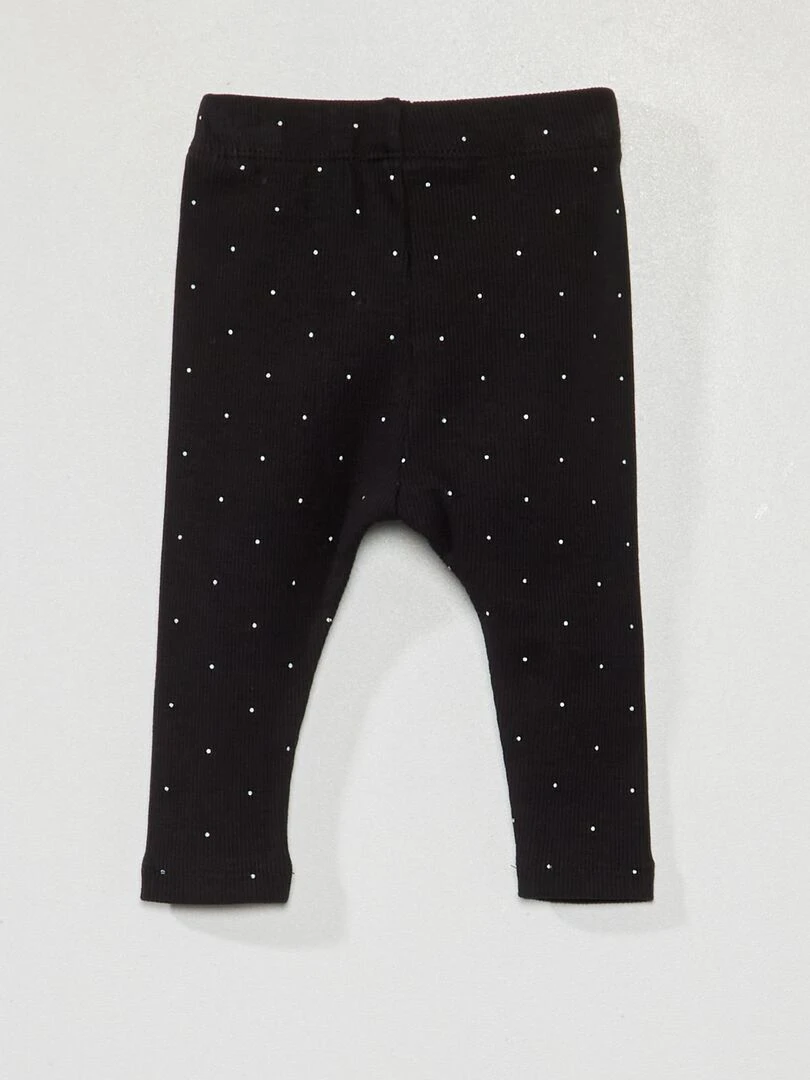 Legging en maille côtelée Noir
