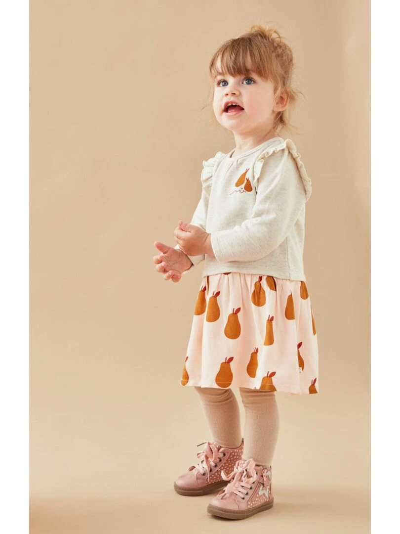 Robe bi matière poires  clair/caramel   Noukie's   Beige