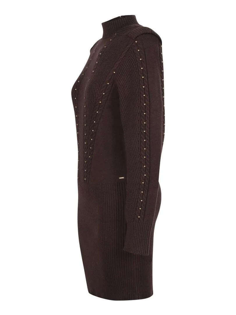 KAPORAL   Robe courte droite   Gris Marron Blanc