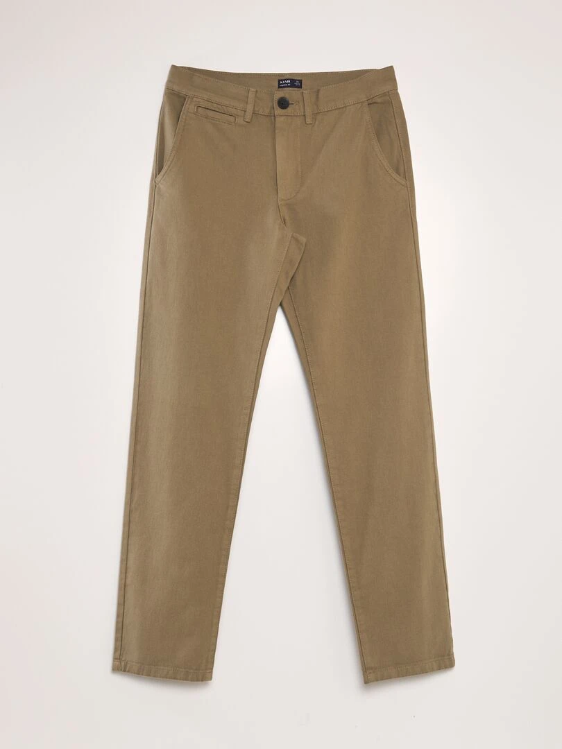 Pantalon droit en coton Vert