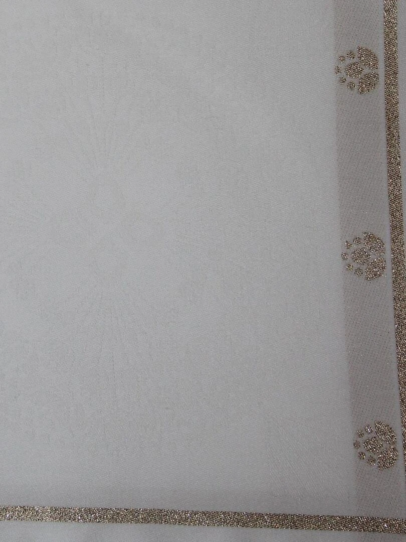 Chemin de table à motifs festifs Blanc