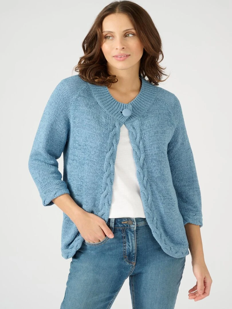 Gilet boléro manches 3/4 Damart Bleu