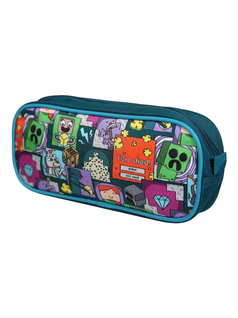 Trousse scolaire rectangulaire Minecraft Jeu Vidéo Verte Bagtrotter Vert