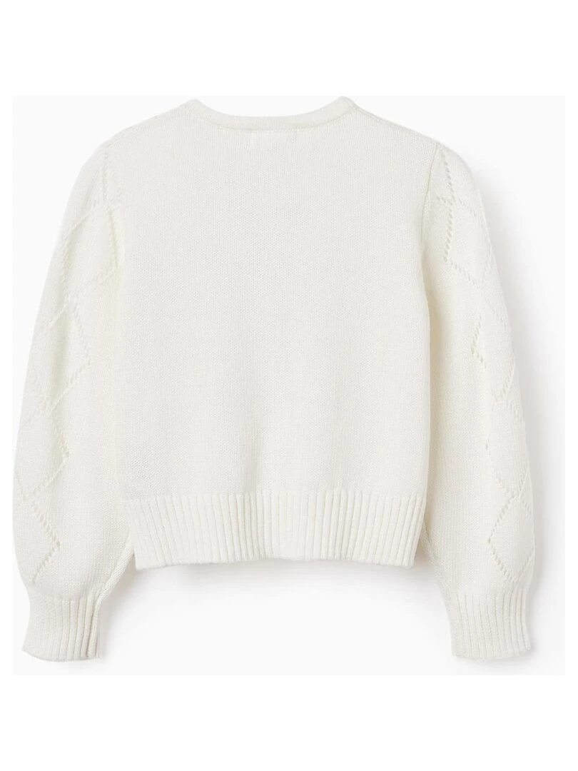 Gilet en Maille de Coton pour Fille ATLANTIC COMPANY Beige clair
