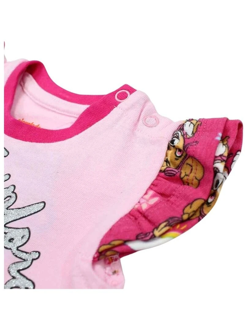 Paw Patrol   Ensemble ​​T shirt legging bébé fille Imprimé La Pat' Patrouille   Rose fushia