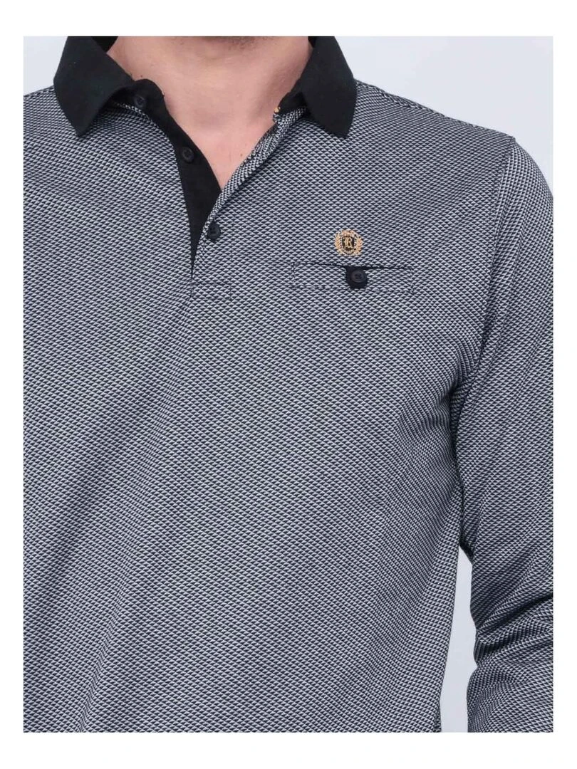 Polo manches longues pur coton PEPETO   Noir