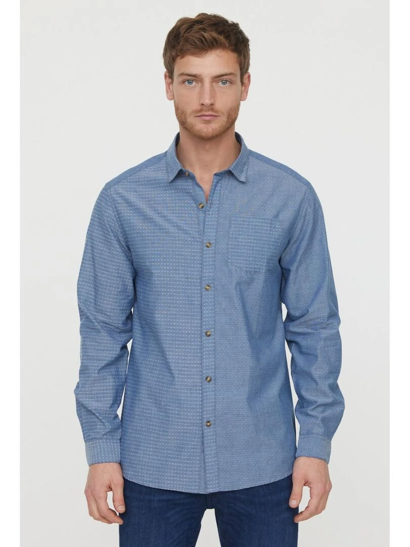 Lee Cooper Chemise manches longues coton regular DOUGO Bleu céladon