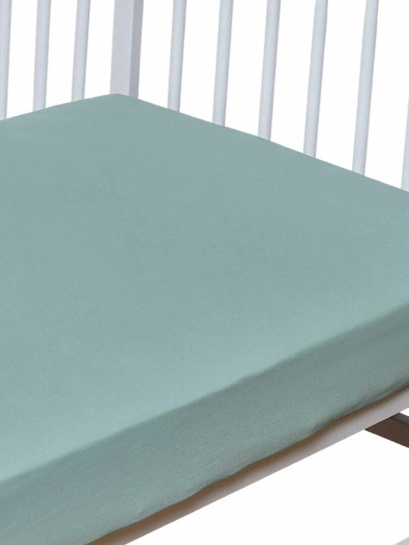 Drap housse en coton Coton uni Vert