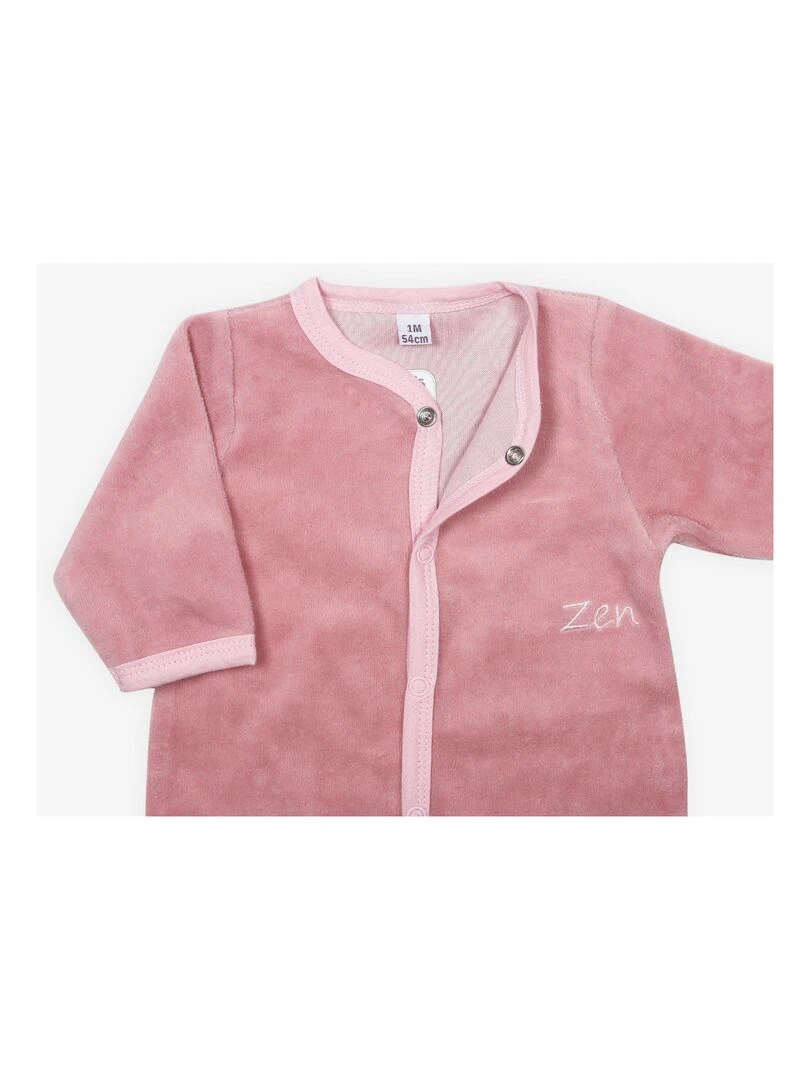 Pyjama en velours   naissance fille   Rose