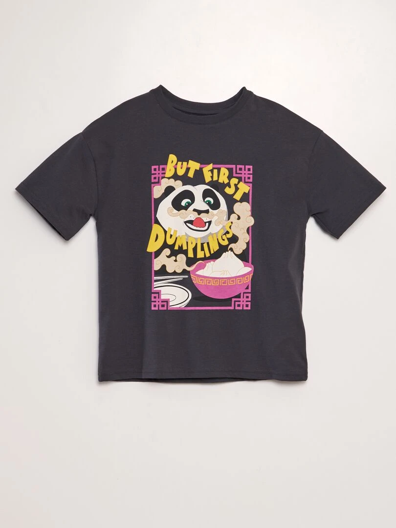 T shirt imprimé 'Kung fu Panda' Noir