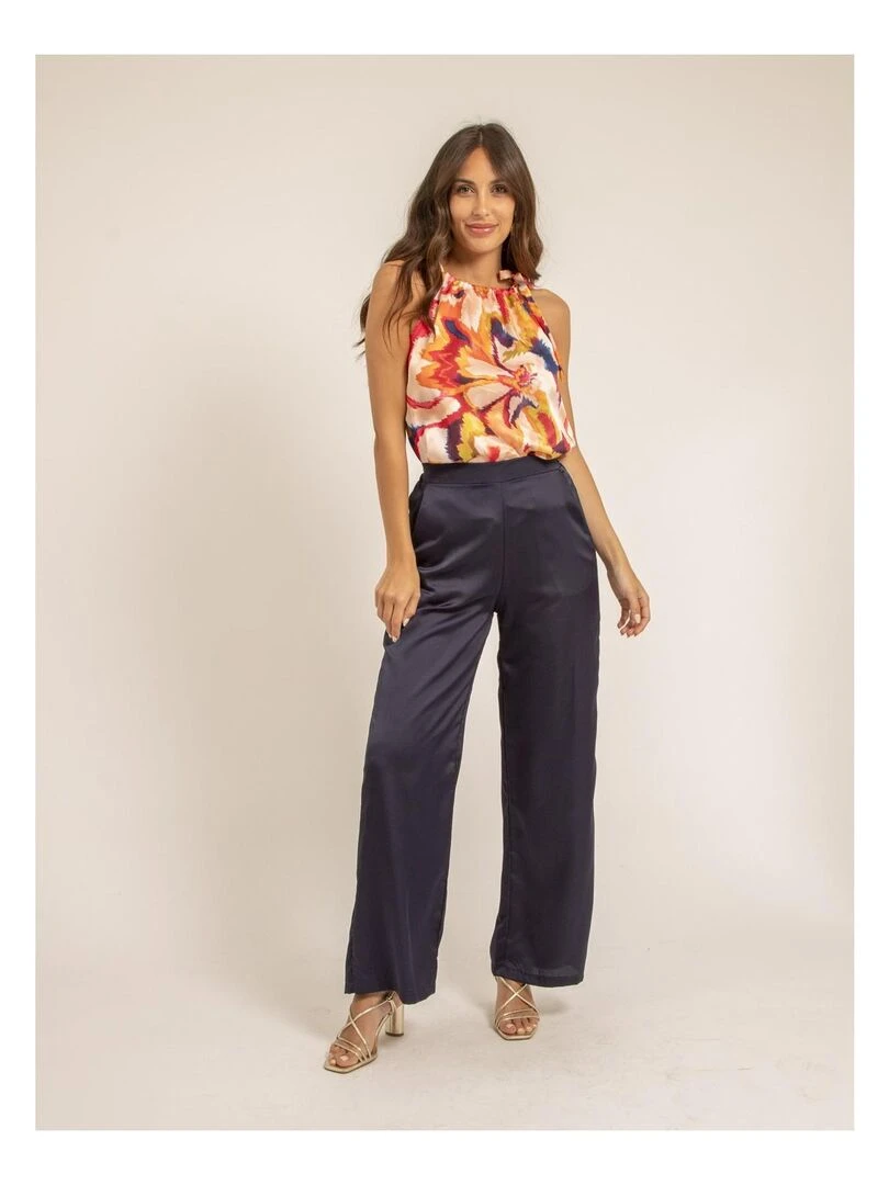 Pantalon fluide EDUARDA   Bleu marine