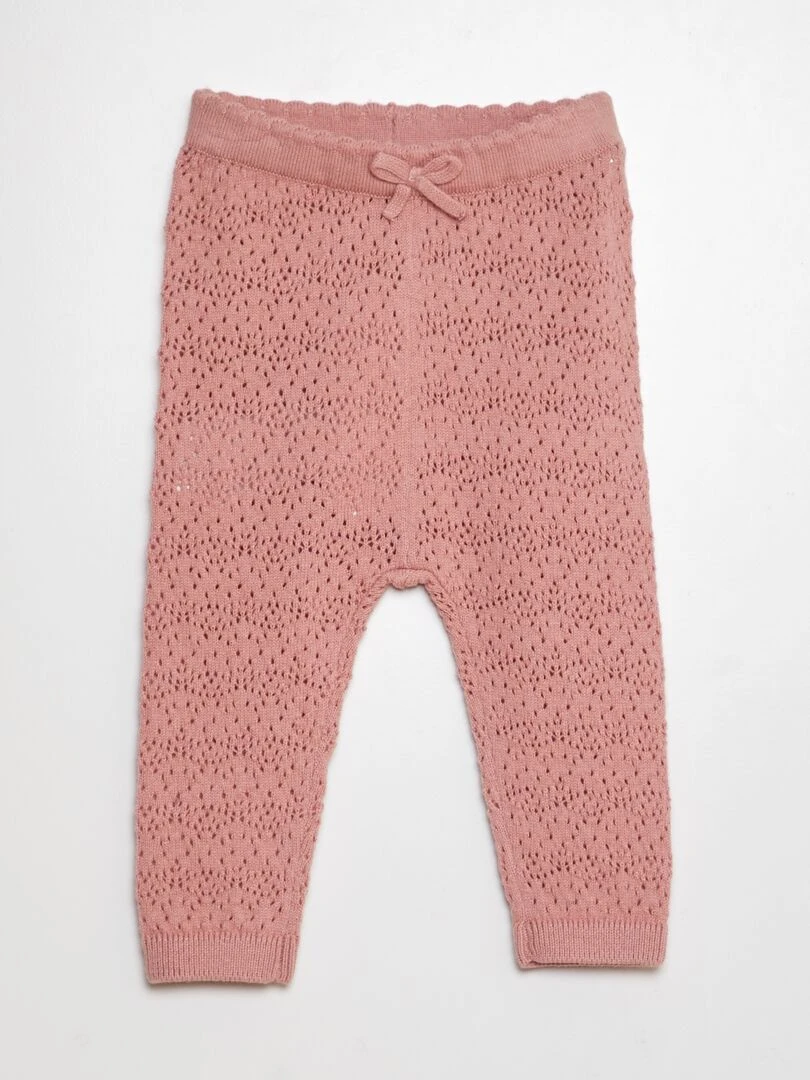 Legging en tricot + chaussettes à broderies Violet
