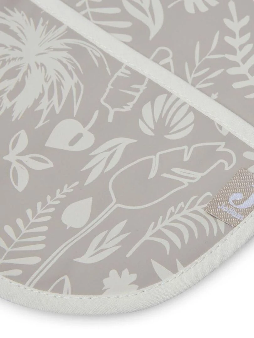 Bavoir manches longues Botanical Nougat Gris