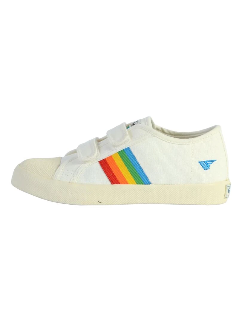 Basket Gola Enfant Coaster Rainbow Velcro Blanc