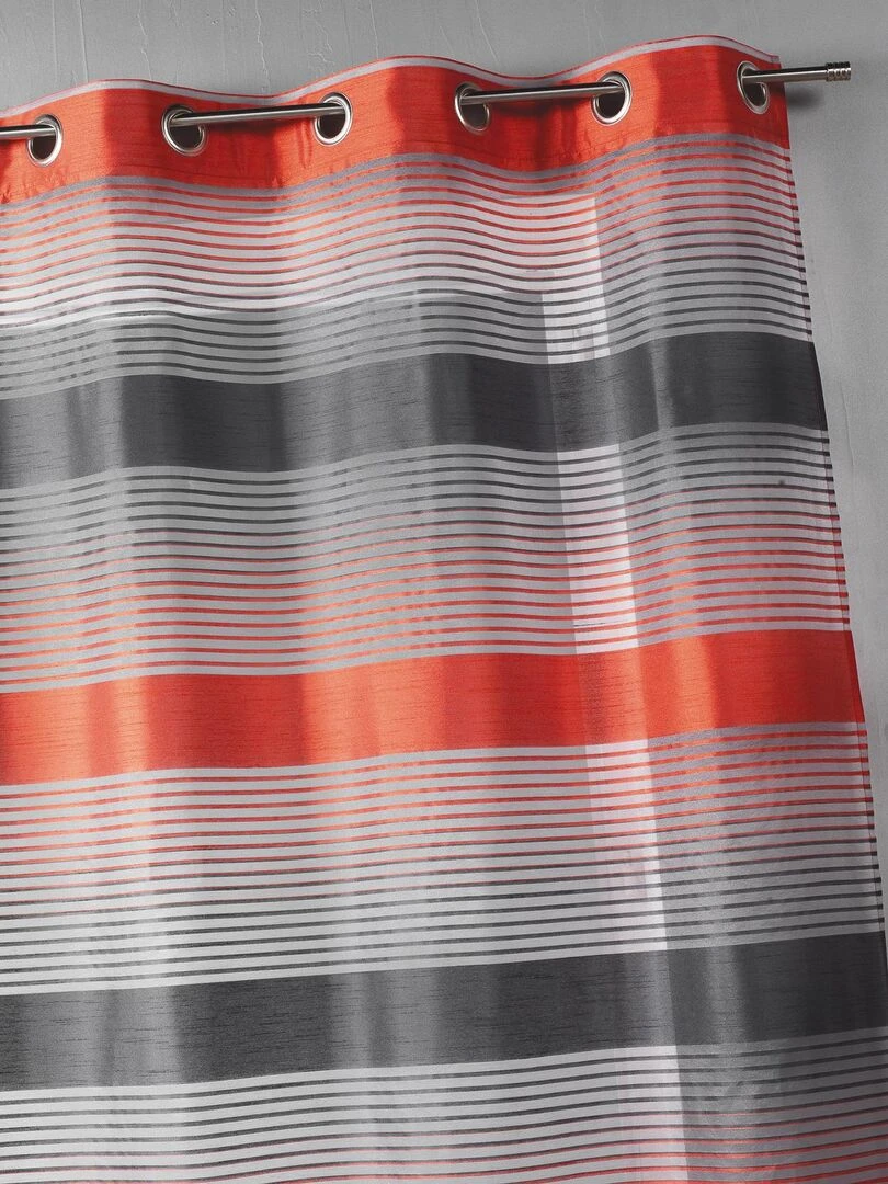 Voilage en organza à rayures horizontales bicolores Orange