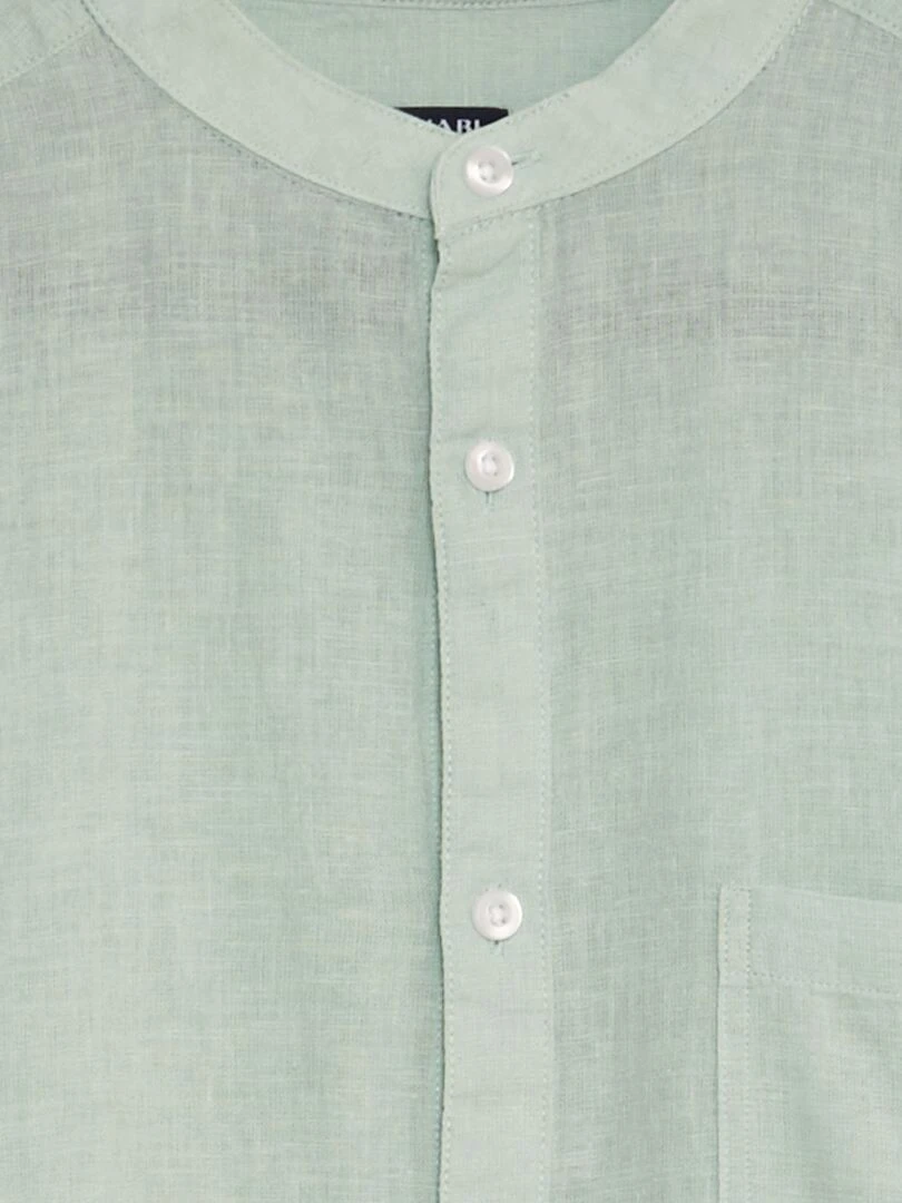 Chemise à col mao Vert d'eau