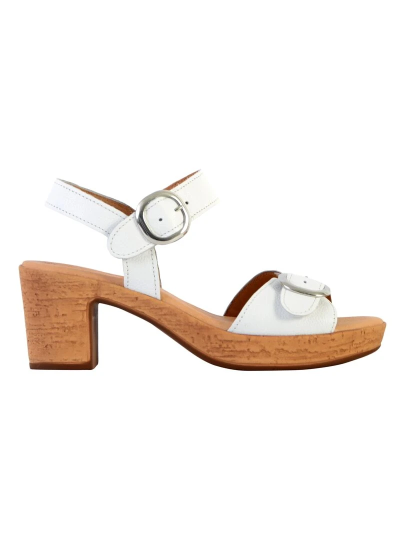 Sandales à Talon Cuir Gabor Cervo   Blanc