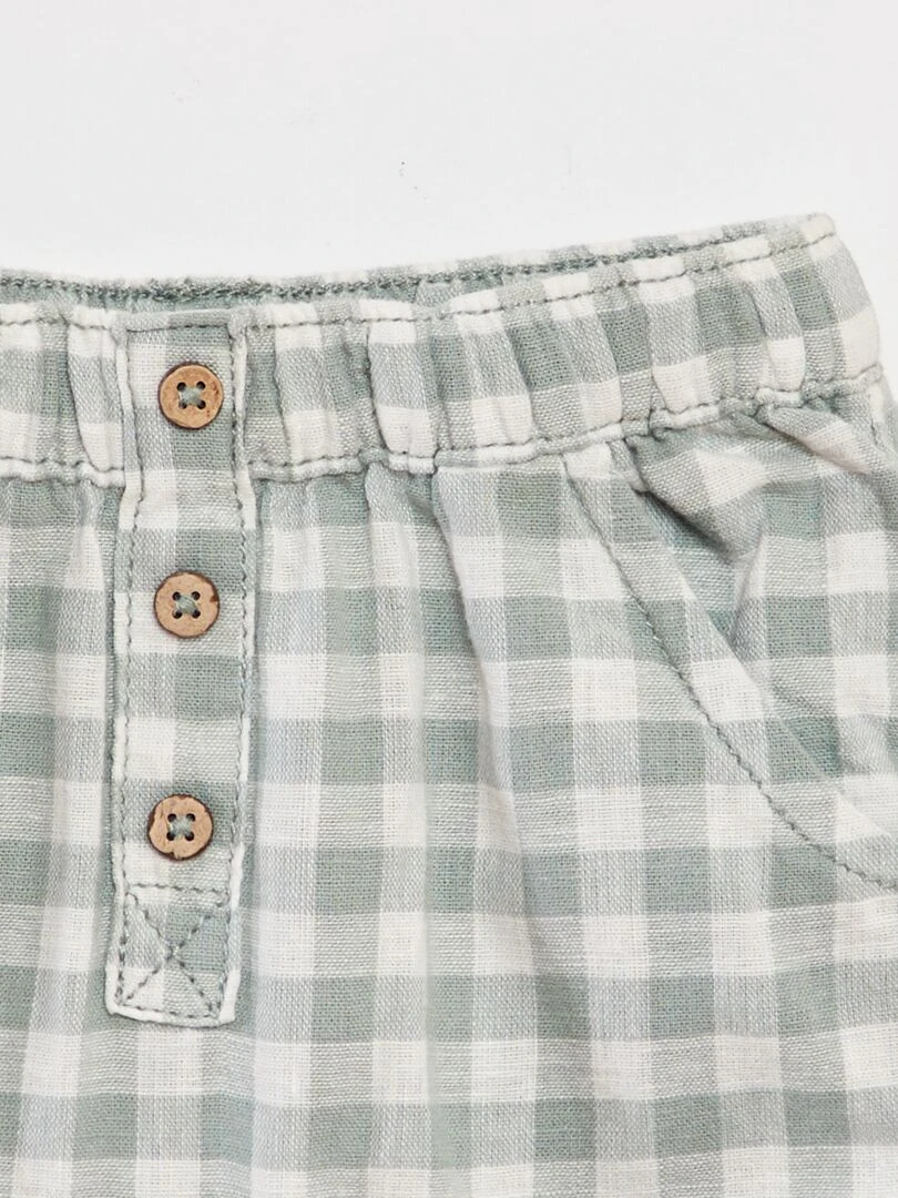 Short en lin mélangé Vert