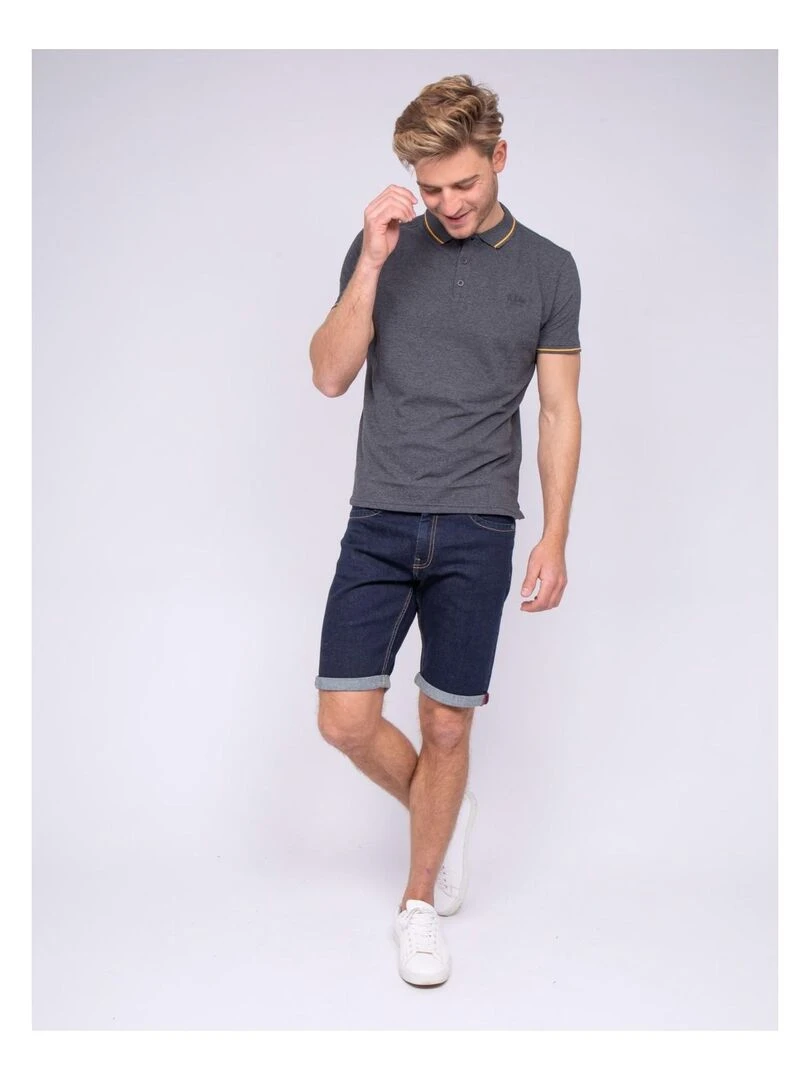 Polo pur coton POPULAR   Gris foncé