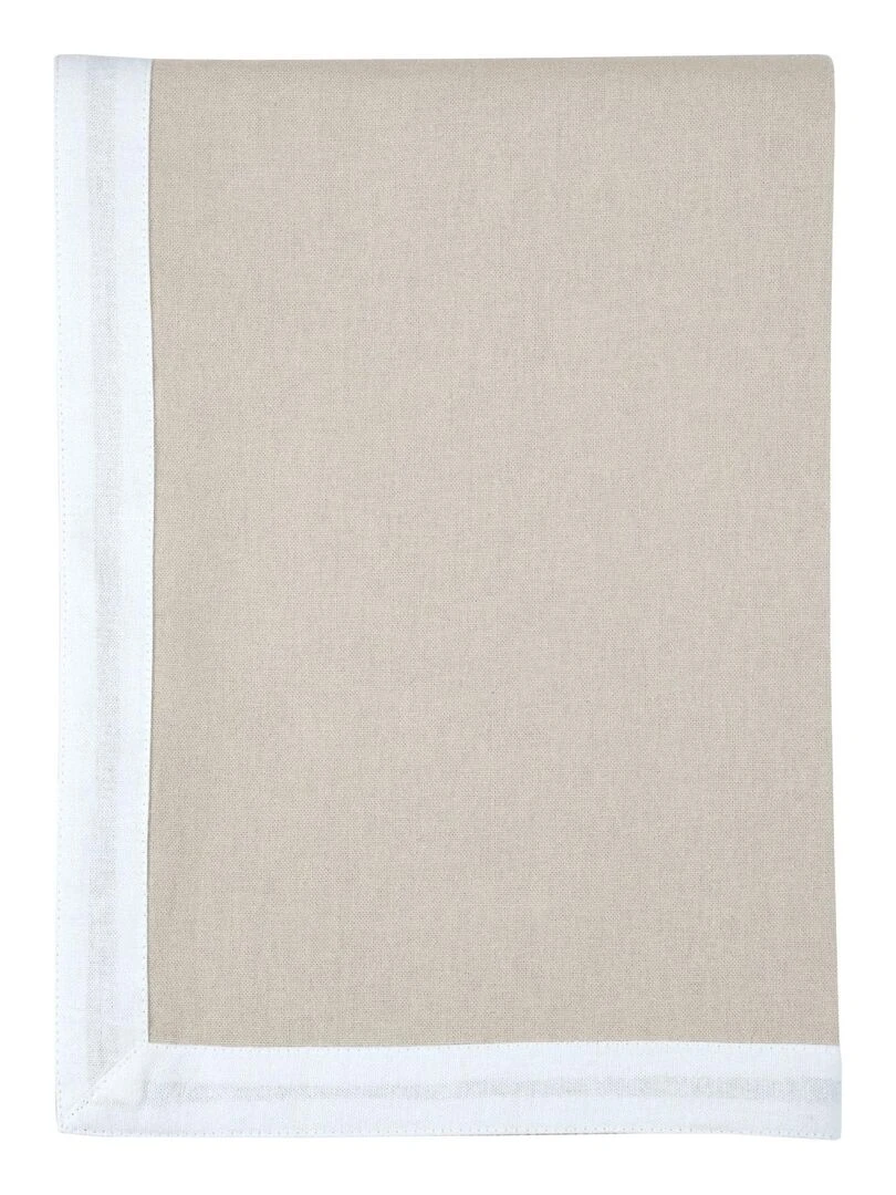 Nappe bicolore réversible   Ecru