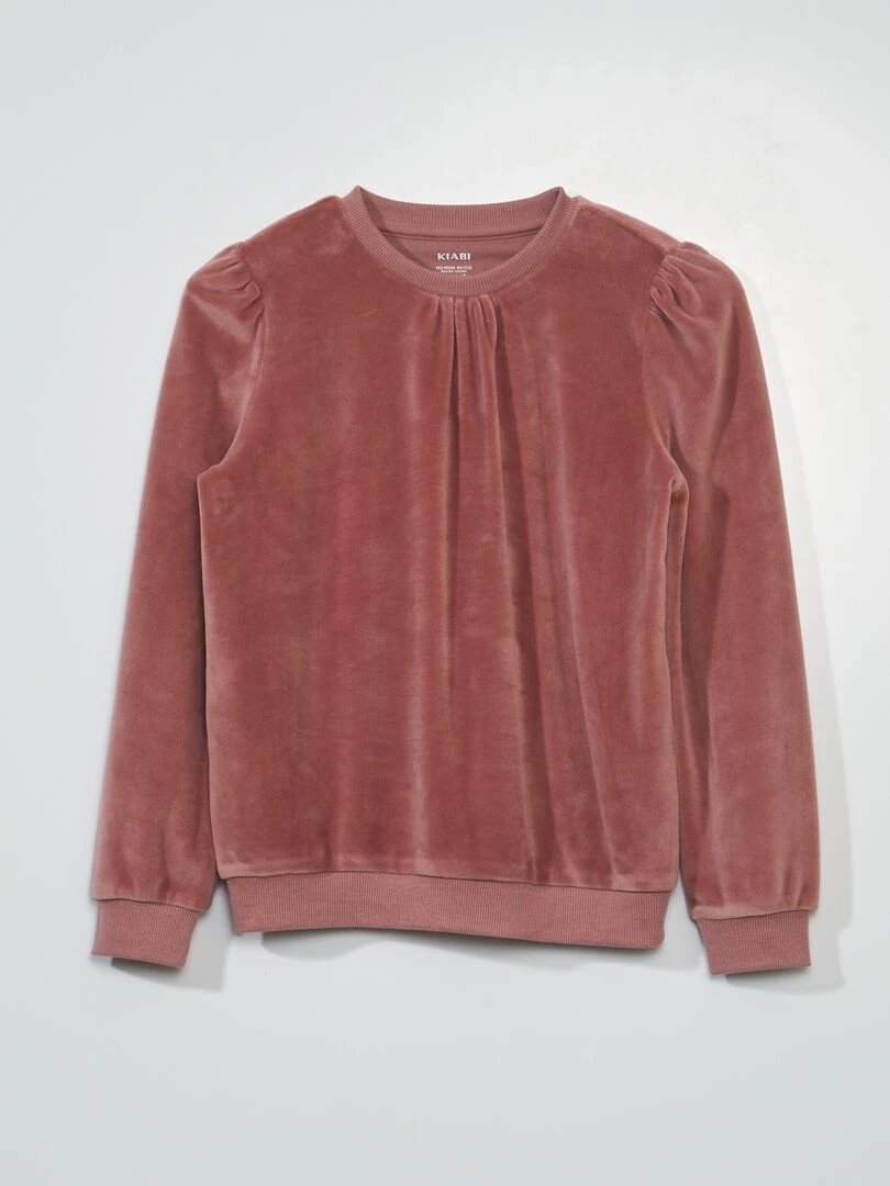 Sweat en velours Rose