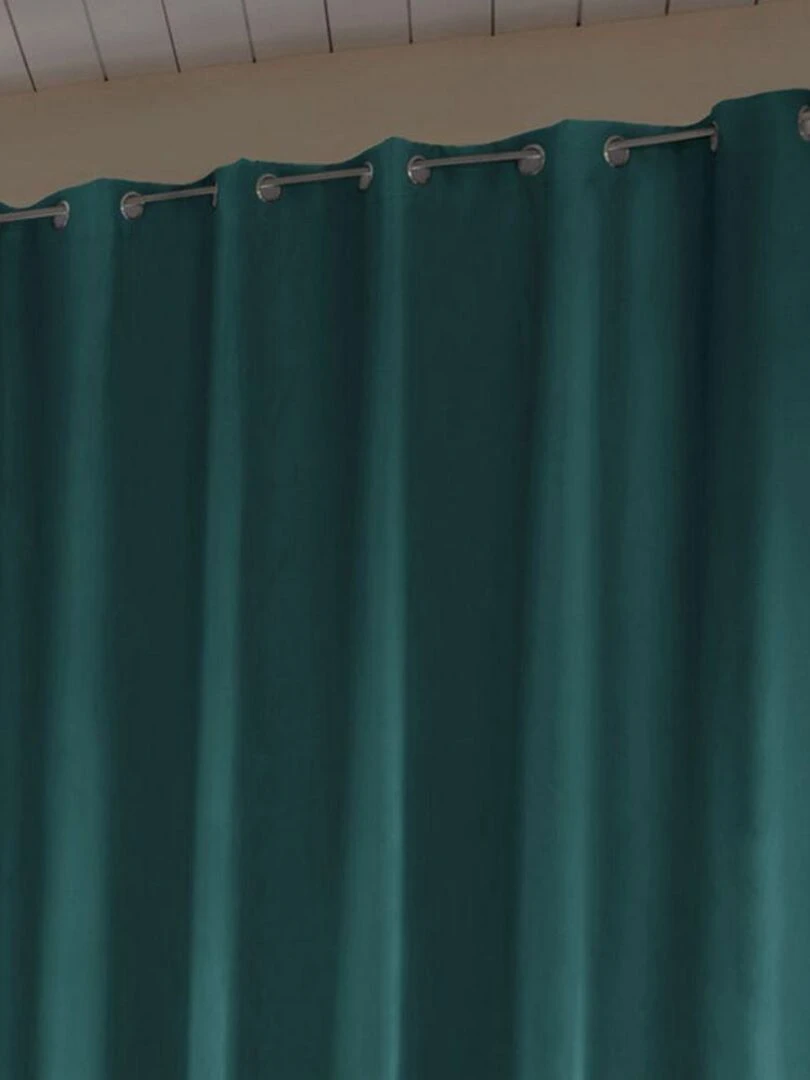 Rideau Occultant 280x260 cm Doublure polaire   Bleu canard