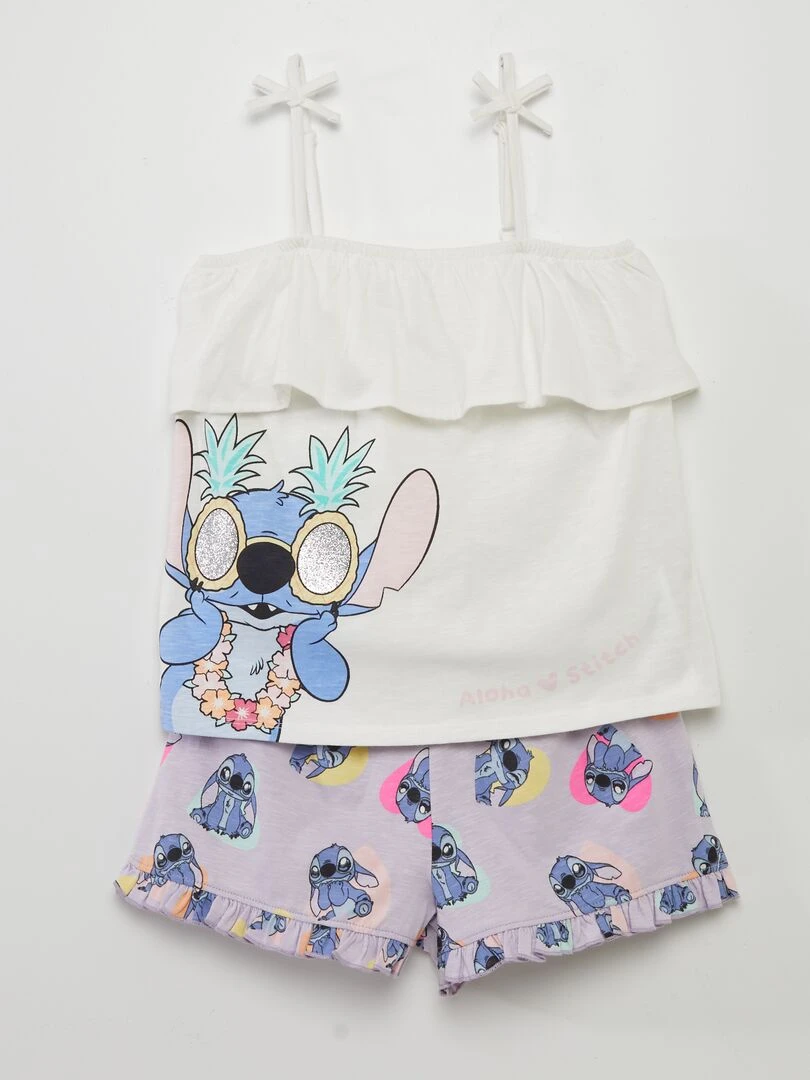 Ensemble top + short 'Disney' Blanc