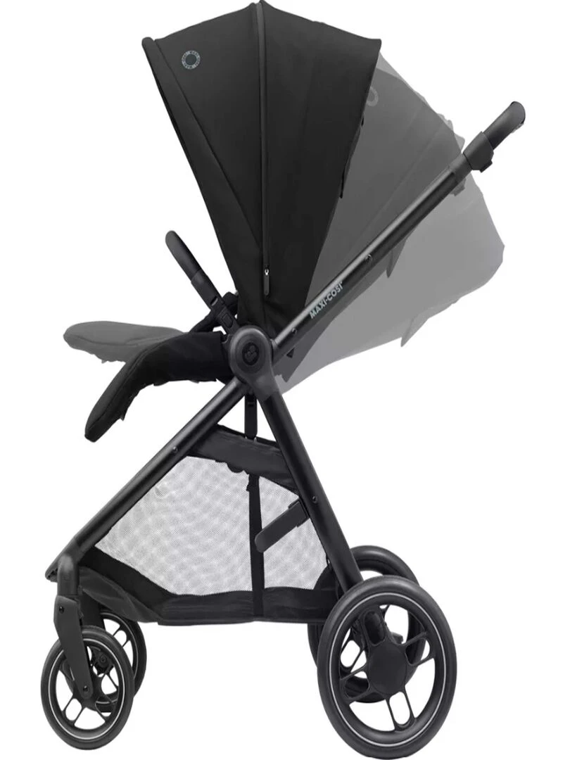MAXI COSI Poussette Street Plus avec nacelle 0 à 4 ans Confortable et Polyvalente Essential Black Noir Noir