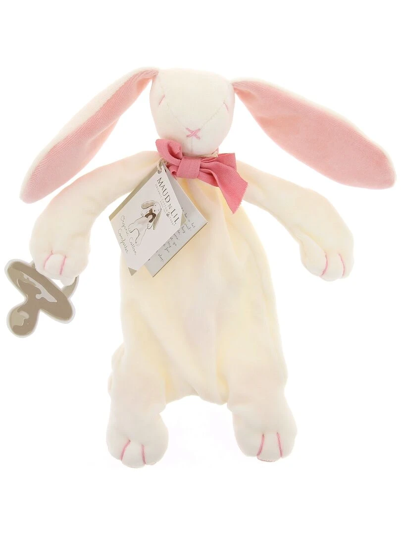 Doudou Lapin Plat Bio Rose en Boîte Cadeau N/A