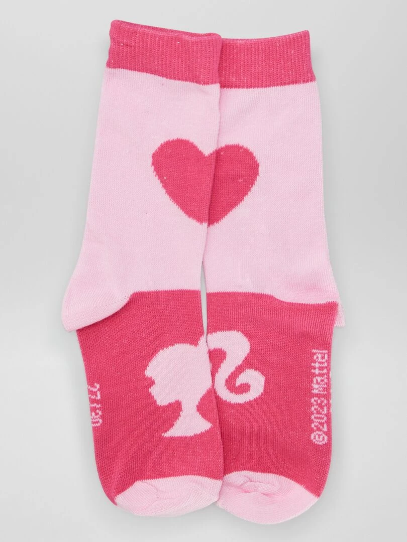 Lot de chaussettes 'Barbie'   3 paires   Rose