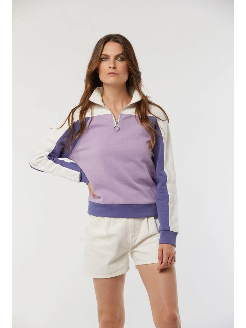 Lee Cooper   Sweatshirt manches longues coton regular ELSA   Violet clair