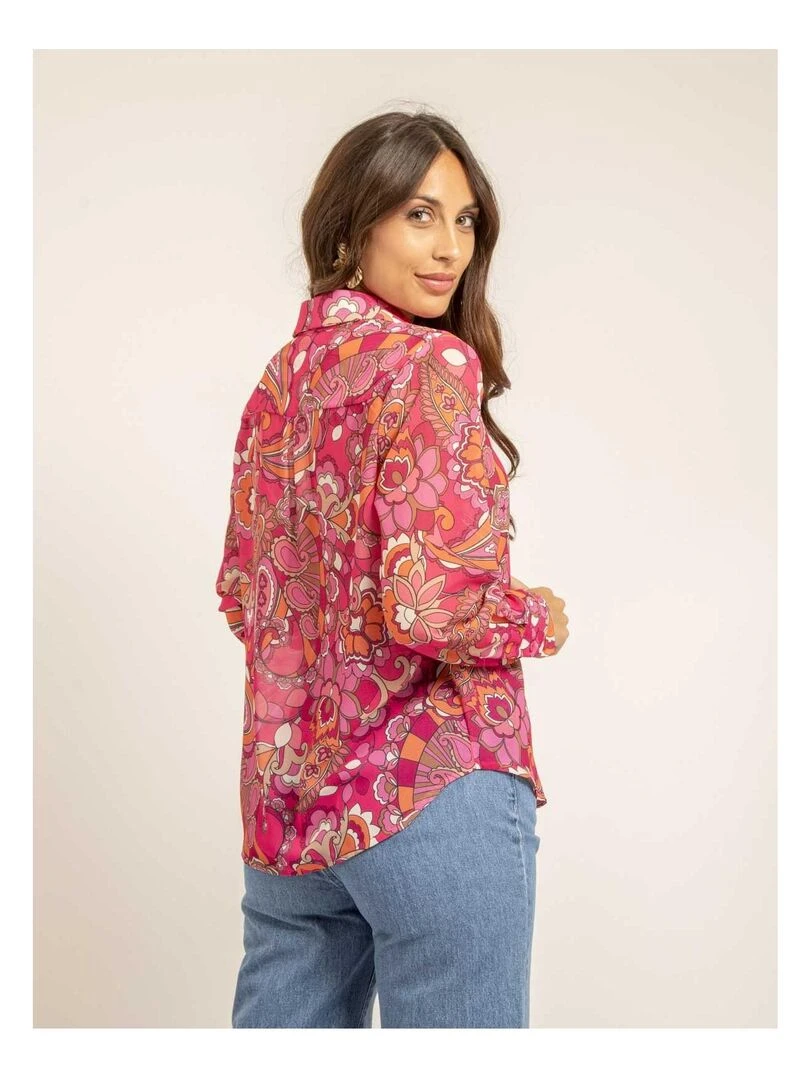 Chemise voile motifs ONICHI Rose