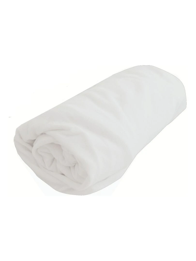 Drap housse uni en jersey Blanc