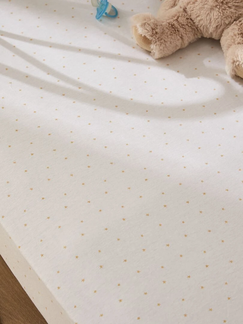 Drap housse Lot de 2 Blanc/Gris