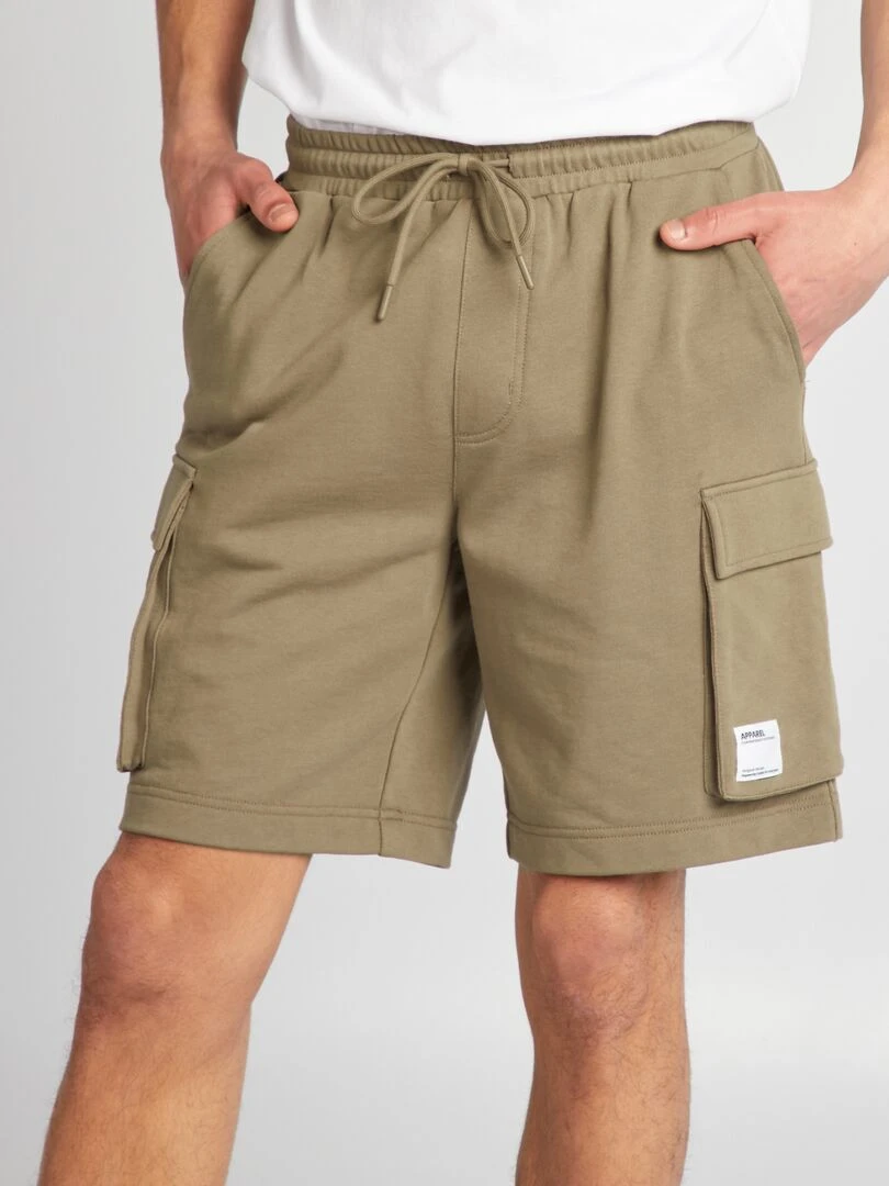 Short en coton multipoche Marron