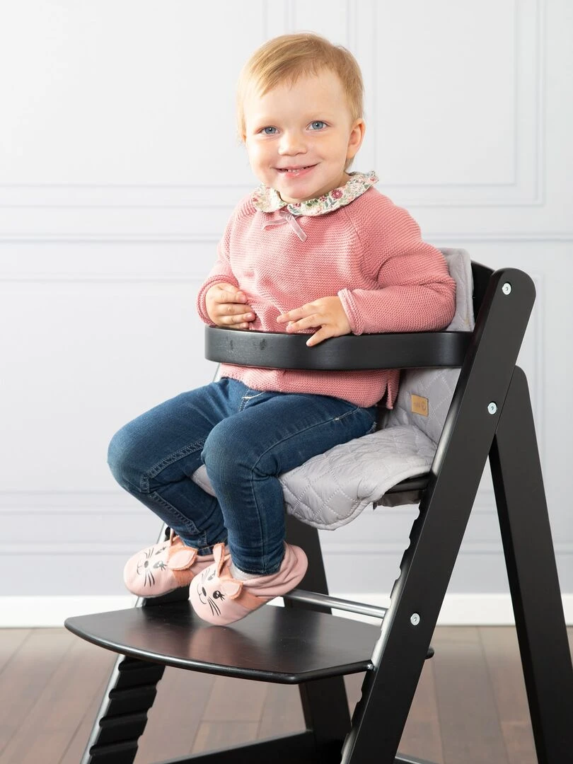 ROBA Chaise Haute Évolutive "Sit Up III"   En Bois Véritable   À Partir De 6 Mois   Noir