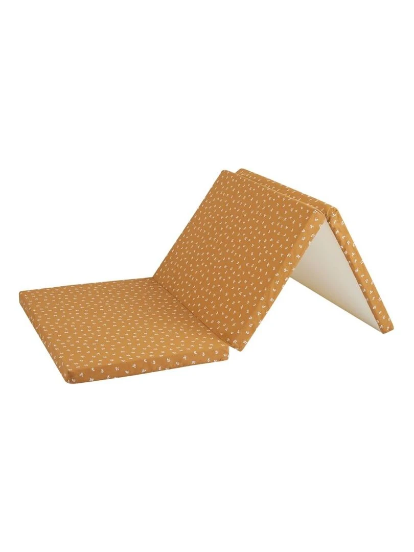Candide Matelas bébé pliant 3 parties 60x120cm camel fleuri Marron caramel