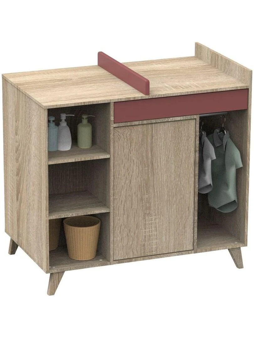 Commode à langer évolutive en bureau SAUTHON Rose