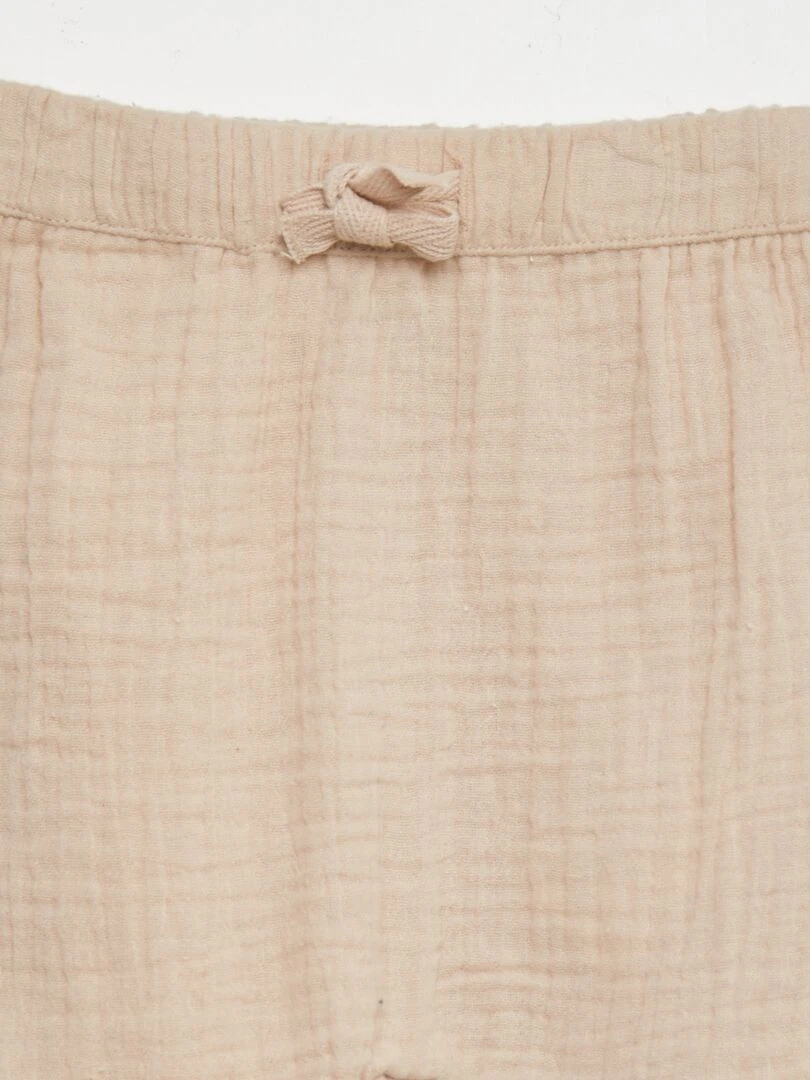 Pantalon sarouel en gaze de coton   Beige