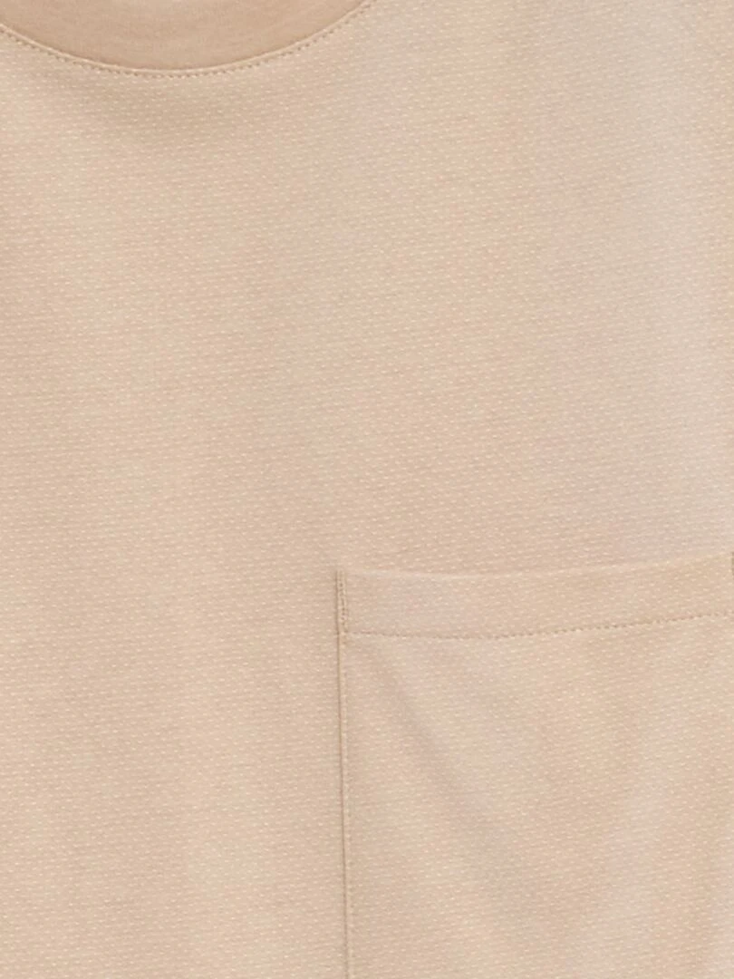 T shirt moucheté à poche poitrine Beige