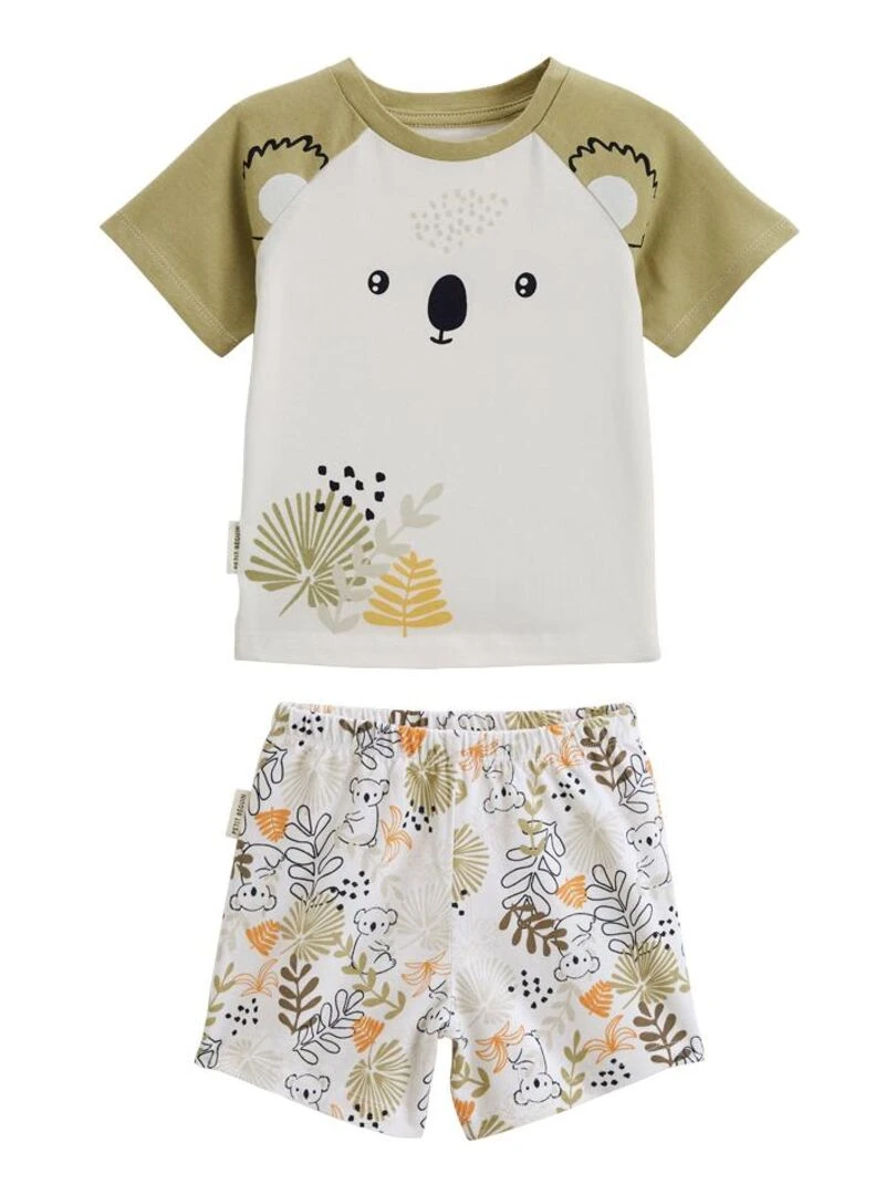 Pyjama enfant manches courtes Brisbane Vert