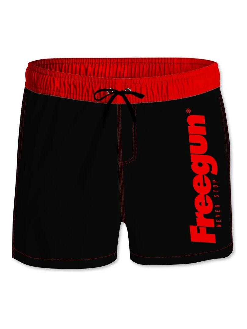 Boardshort Court garçon ceinture élastique et colorée Freegun Noir