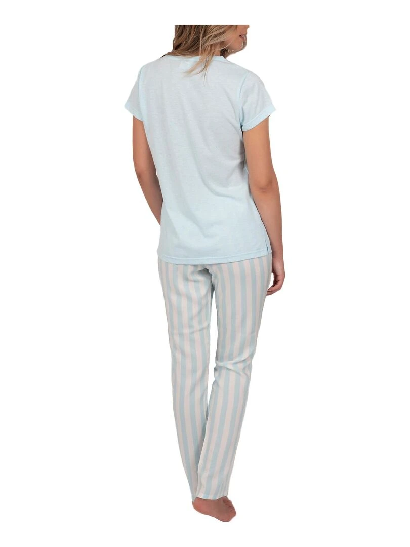 Tenue d'intérieur pyjama pantalon t shirt Classic Stripes bleu Bleu
