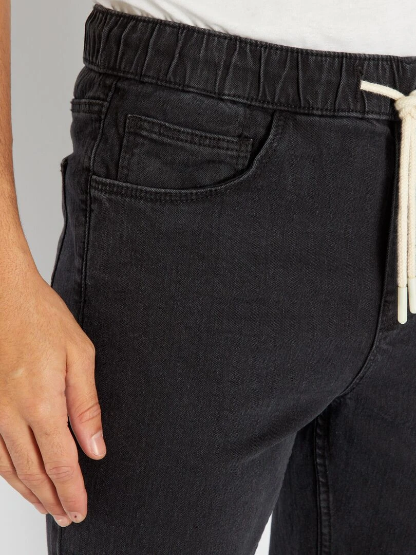 Jean Jogger à taille élastiquée   Gris noir