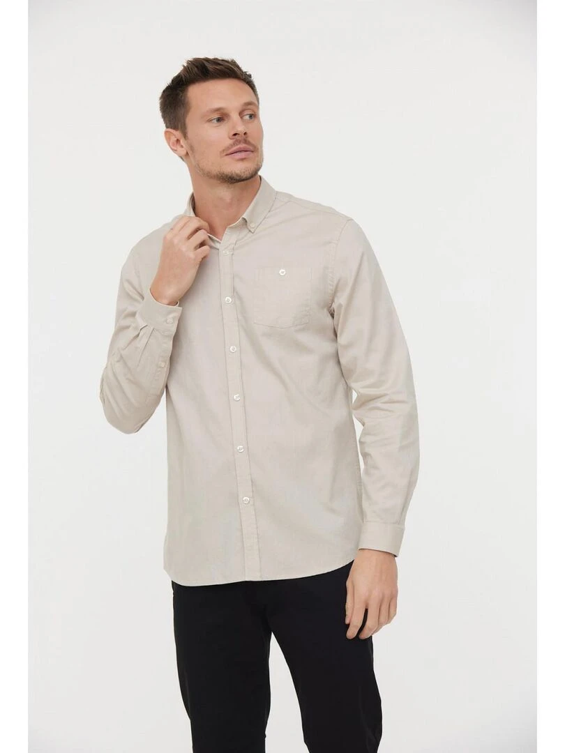 Lee Cooper Chemise manches longues coton regular DOLARO Beige argile