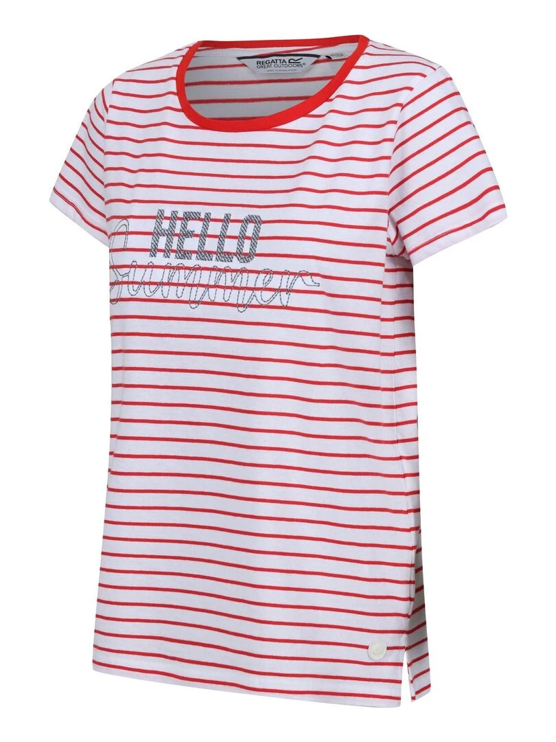 Regatta   T shirt ODALIS HELLO SUMMER   Blanc Rouge