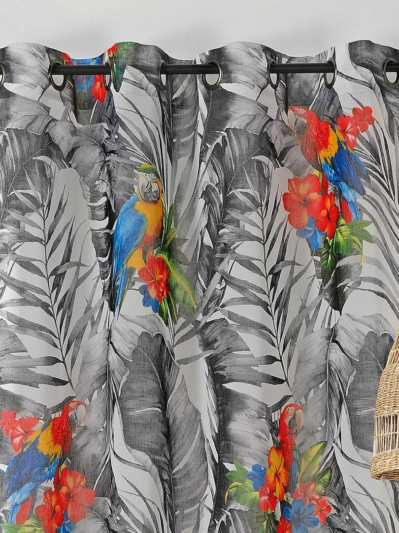 Voilage tamisant et exotique   Noir