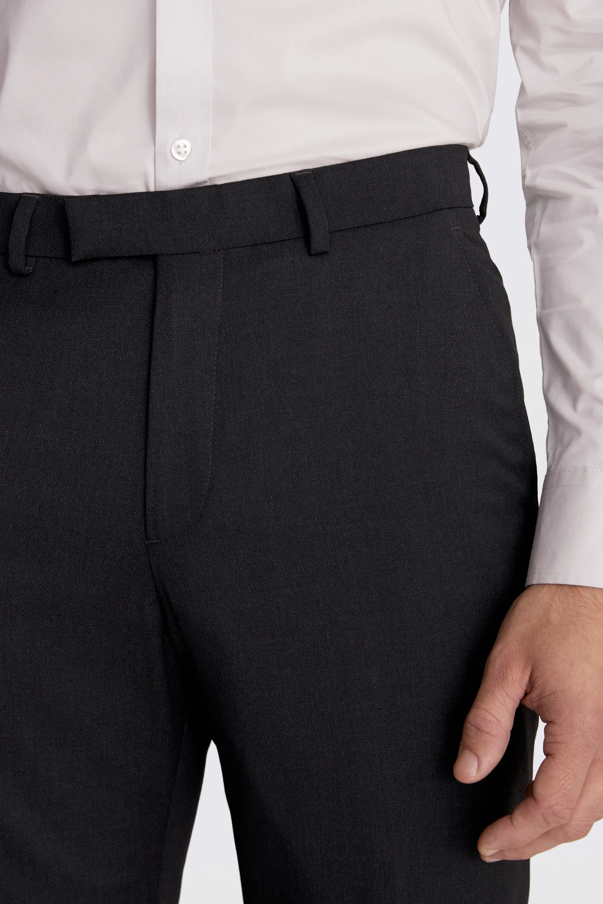 Regular Fit Charcoal Stretch Trousers   Buy Online at Moss